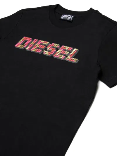 Diesel Mosaic-logo T-shirt In Black