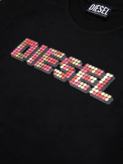Diesel Mosaic-logo T-shirt In Black
