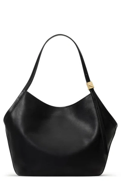 Kate Spade New York Small Deco Fine Grain Leather Tulip Top Handle Bag In Black
