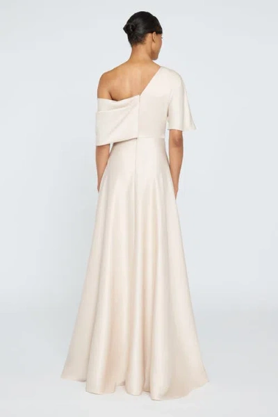 Theia Alessandra Asymmetrical Gown In Neutral