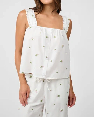 Weworewhat Ruffle Button Front Tank Top In White