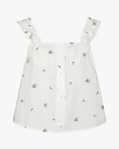 Weworewhat Ruffle Button Front Tank Top In White