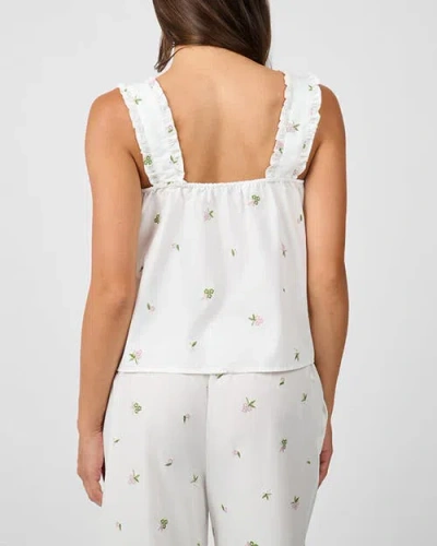 Weworewhat Ruffle Button Front Tank Top In White