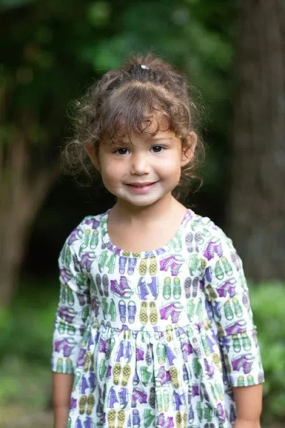 Worthy Threads Printed Long Sleeve Bubble Romper In Blue