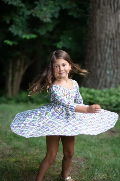 Worthy Threads Girls Printed Twirly Dress In Multi