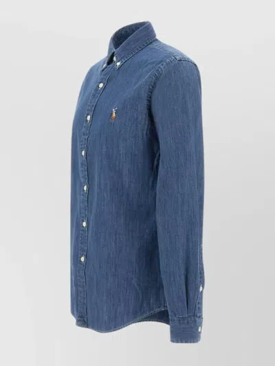 Polo Ralph Lauren Denim Sport Shirt In Blue