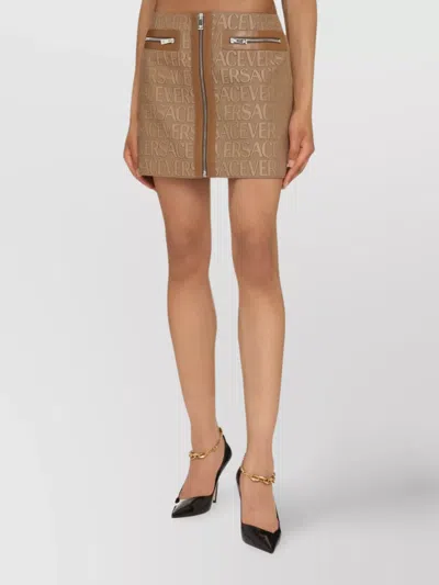 Versace Jacquard Pattern Mini Skirt In Multi