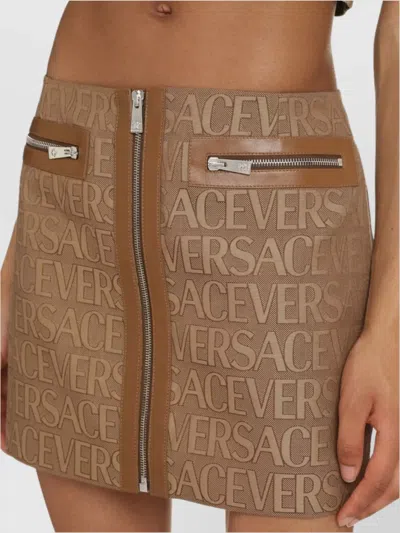Versace Jacquard Pattern Mini Skirt In Multi