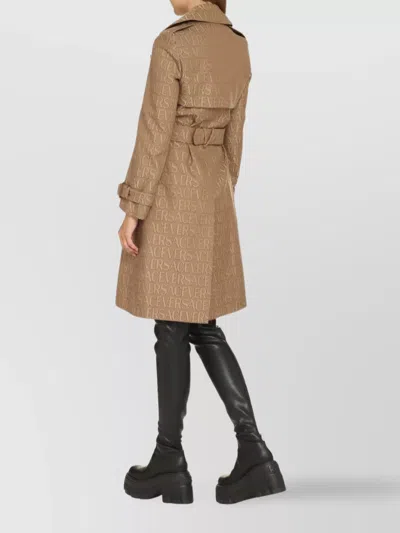 Versace Trench Coat In Brown