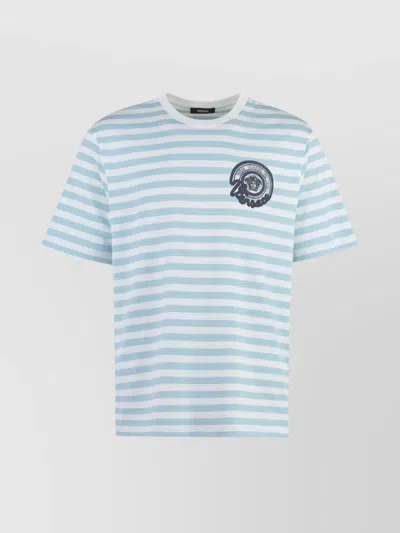 Versace Multicolored Nautical Stripe T-shirt In Blue