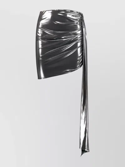 Magda Butrym Metallic Draped Sheath Mini Skirt In Gray