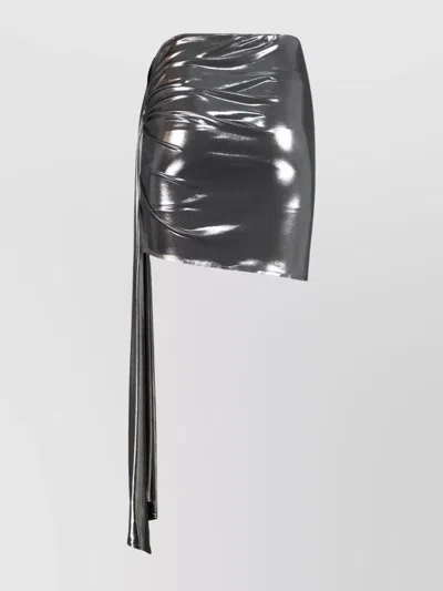 Magda Butrym Metallic Draped Sheath Mini Skirt In Gray