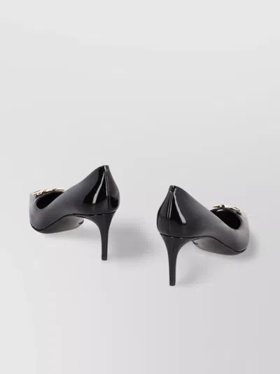 Dolce & Gabbana Pointed Toe Leather Pumps With Stiletto Heel In Black