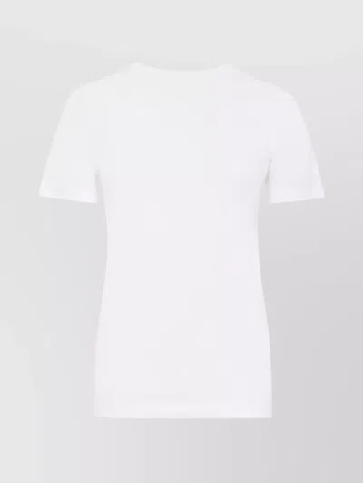 Dolce & Gabbana Dolce&gabbana White Crew Neck T Shirt With Logo Embroidery In Cotton In White