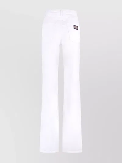 Dolce & Gabbana White Distressed Cotton Boyfriend Denim Jeans In White