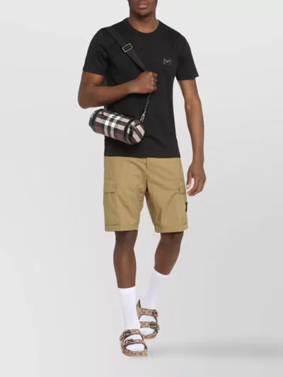 Dolce & Gabbana Black Cotton T-shirt With Silver Plaque Logo In Black