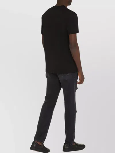 Dolce & Gabbana Crew-neck T-shirt Embroidered Detail In Black