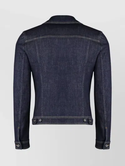 Dolce & Gabbana Classic Denim Jacket With Structured Silhouette In Blue