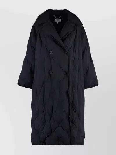 Maison Margiela Padded Techno Fabric Coat In Blue