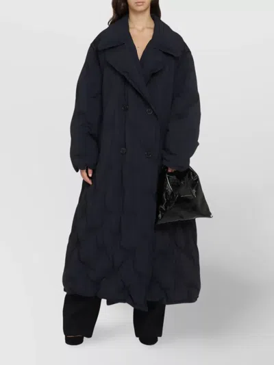 Maison Margiela Padded Techno Fabric Coat In Blue