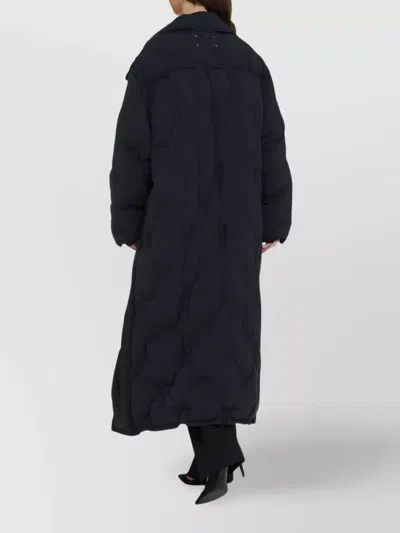 Maison Margiela Padded Techno Fabric Coat In Blue