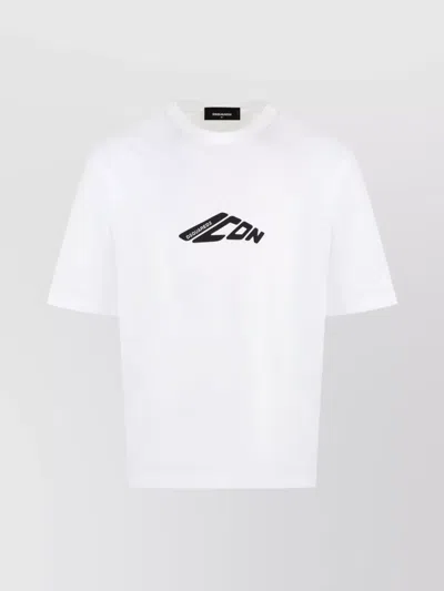 Dsquared2 Loose Fit Tee Icon Nuova Generazione In Jersey Di Cotone T-shirt In White