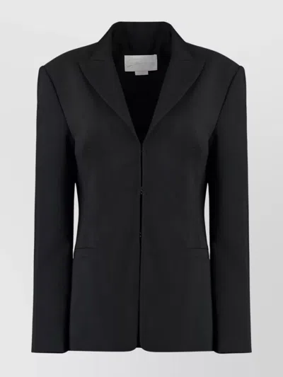 Genny Tailored Tech Fabric Jacket In Black