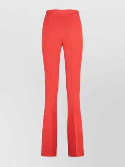 Genny Flared Trousers With High Waist And Seam Detailing In Red