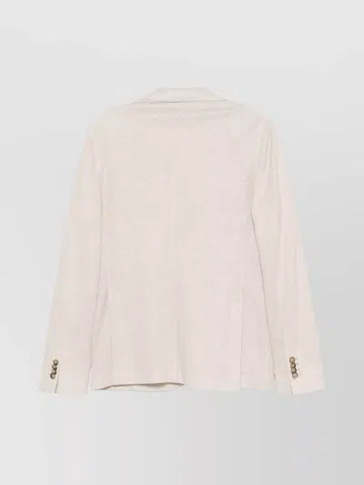 Luigi Bianchi Linen Jacket Buttoned-cuff Sleeves In Neutral