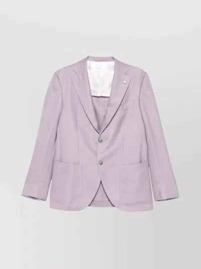 Luigi Bianchi Jacket Linen Buttoned Cuffs In Pink