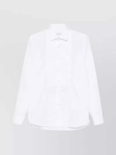 Tagliatore Tuxedo Shirt Featuring Pintuck Detailing In White