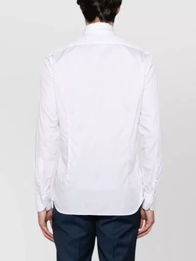 Tagliatore Tuxedo Shirt Featuring Pintuck Detailing In White