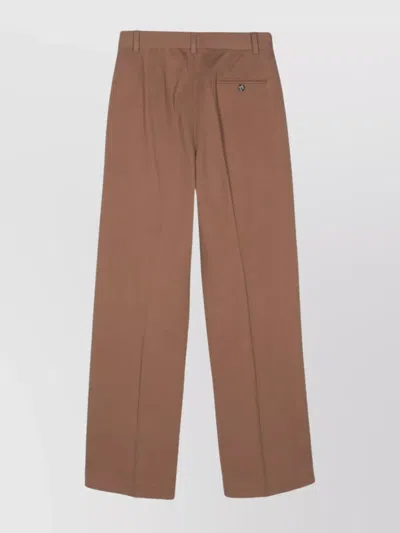Circolo 1901 Pique Weave Cotton Blend Trousers With Dart Detailing In Brown