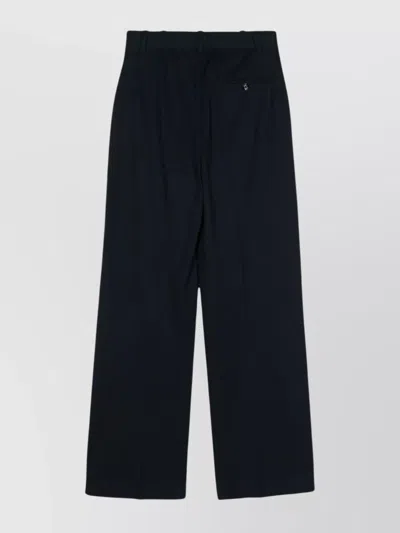 Circolo 1901 Wide-leg Stretch Cotton Pants In Blue