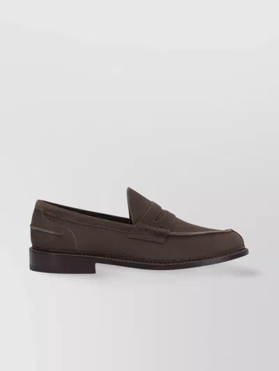 Tricker's Loafers With Round Toe And Penny Strap In Brown
