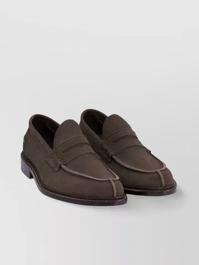 Tricker's Loafers With Round Toe And Penny Strap In Brown