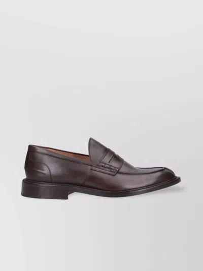 Tricker's James Leather Penny Loafers In Black