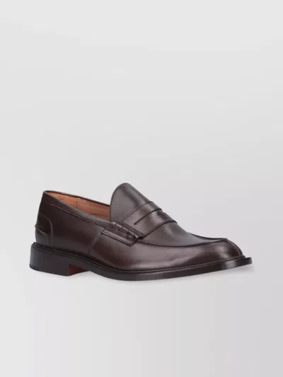 Tricker's James Leather Penny Loafers In Black