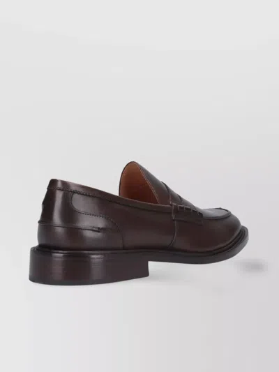 Tricker's James Leather Penny Loafers In Black