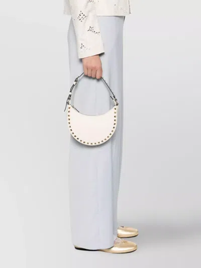 Valentino Garavani White Shoulder Bag With Adjustable Handle And Rockstud Embellishment In Leather W In White
