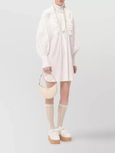 Valentino Small Hobo Bag Vlogo Signature Calf Leather In Neutral