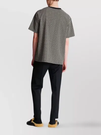 Balmain Men Jacquard T-shirt With Pb Labyrinth Monogram In Multi