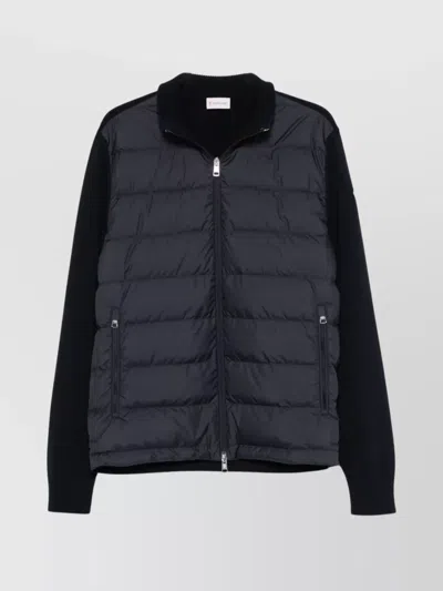 Moncler Padded Zip-up Cotton Cardigan Clothing In Black