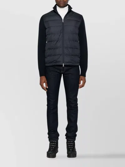 Moncler Padded Zip-up Cotton Cardigan Clothing In Black