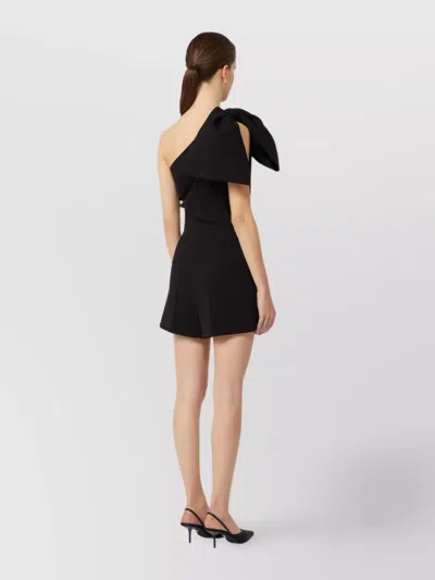 Max Mara One-shoulder Short Jumpsuit In Black Cady In Black