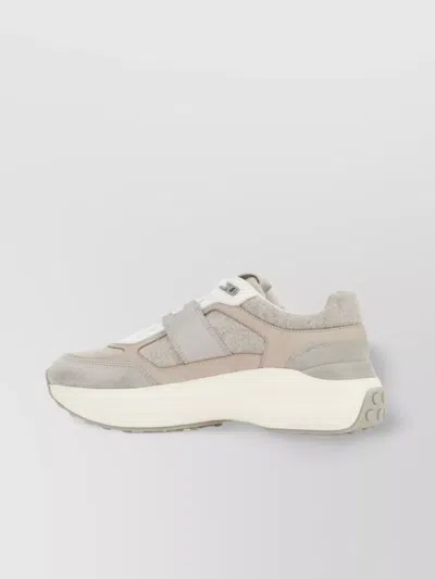 Tod's Sneakers In Fabric And Suede In Gray