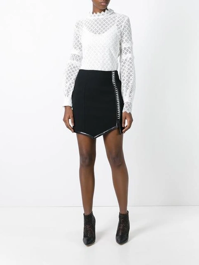 Shop Mugler Asymmetric Hem Skirt - Black