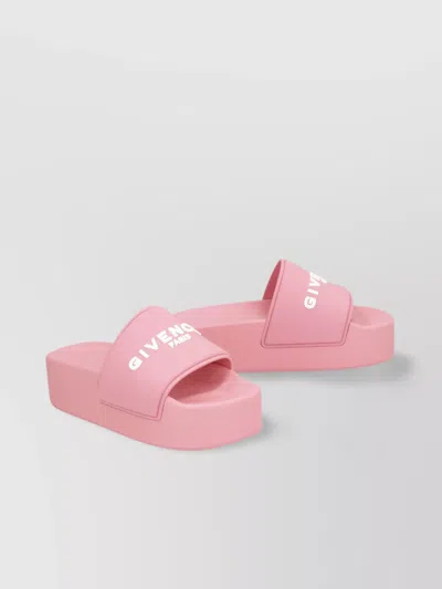 Givenchy Logoed Rubber Platform Slides