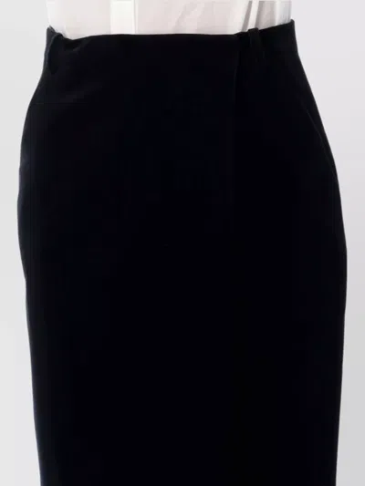 Saint Laurent Wrap-effect Cotton-velvet Midi Skirt In Black