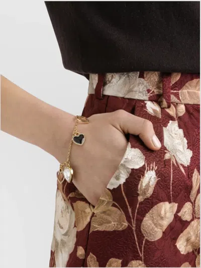 Dolce & Gabbana Women Italian Tailored Bracelet With Heart-shaped Charms In Gold